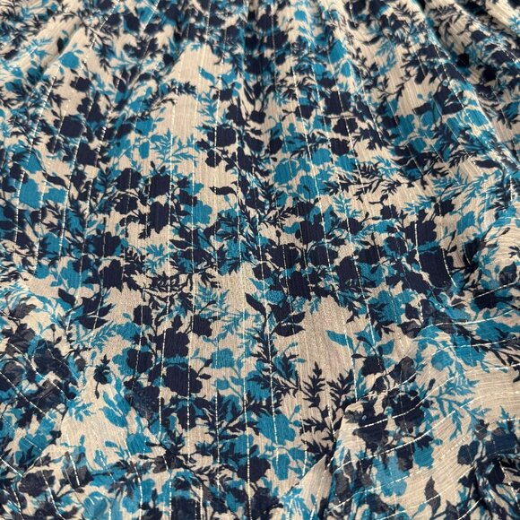 Ramy Brook Women's Blue Floral Print Simone Silk Smocked Mini Dress, Size S - Picture 4 of 9